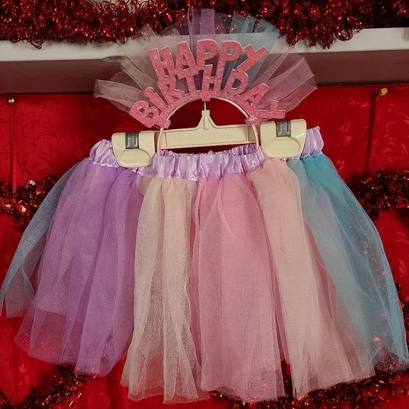 Cat & Jack Happy Birthday‎ headband and tutu - Picture 6 of 6